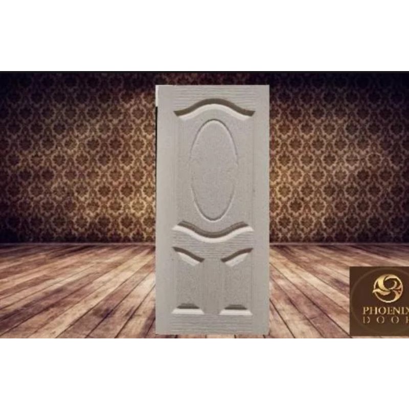 WOODEN DOOR / PINTU KAYU WHITE PRIME DOOR OVAL